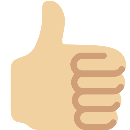 thumbs up: medium-light skin tone