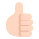 thumbs up: medium-light skin tone Flat