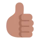 thumbs up: medium skin tone Flat