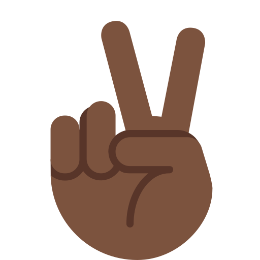 victory hand: dark skin tone