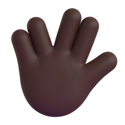 vulcan salute: dark skin tone 3D