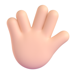 vulcan salute: light skin tone 3D