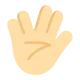 vulcan salute: light skin tone Flat