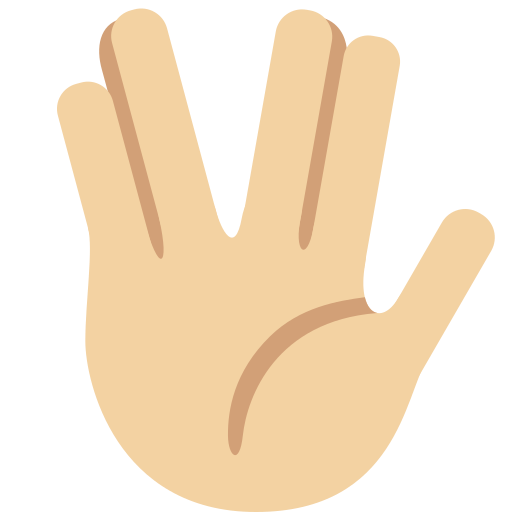 vulcan salute: medium-light skin tone
