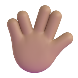 vulcan salute: medium skin tone 3D