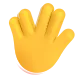 Raised Hand with Part Between Middle and Ring Fingers Color
