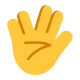 Raised Hand with Part Between Middle and Ring Fingers Flat