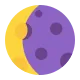 Waning Crescent Moon Symbol Flat