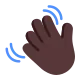 waving hand: dark skin tone Flat