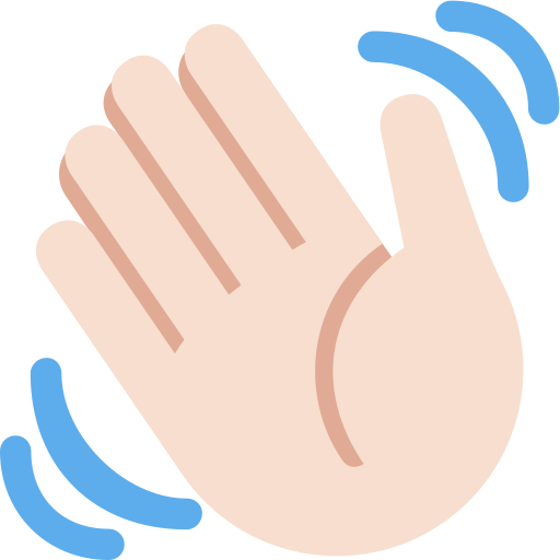 waving hand: light skin tone