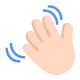waving hand: light skin tone Flat