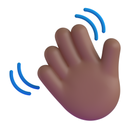 waving hand: medium-dark skin tone 3D