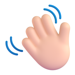 waving hand: medium-light skin tone 3D