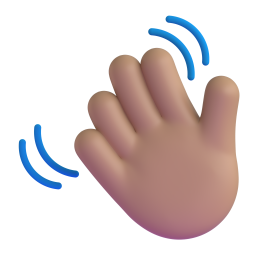 waving hand: medium skin tone 3D