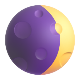 Waxing Crescent Moon Symbol 3D