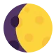 Waxing Gibbous Moon Symbol Flat