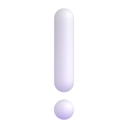 White Exclamation Mark Ornament 3D