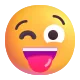 Face with Stuck-Out Tongue and Winking Eye Color