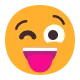 Face with Stuck-Out Tongue and Winking Eye Flat