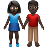 Woman And Man Holding Hands Dark Skin Tone Apple Emoji