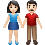 Woman And Man Holding Hands Light Skin Tone Apple Emoji