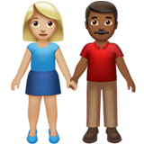 Woman And Man Holding Hands Medium Light Skin Tone Medium Dark Skin Tone Apple Emoji