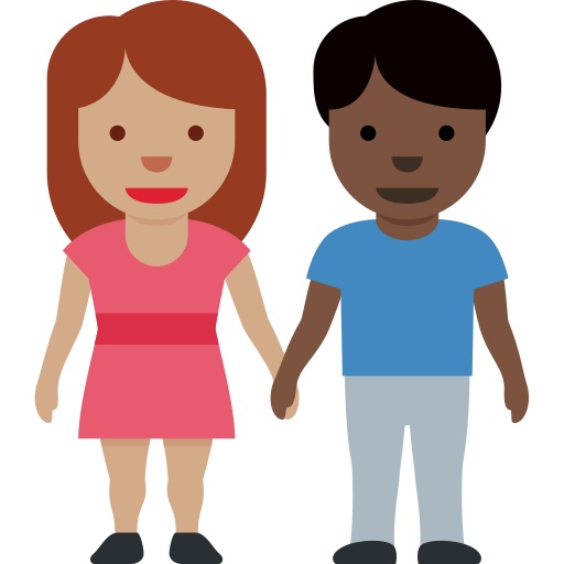 Woman And Man Holding Hands Medium Skin Tone Dark Skin Tone