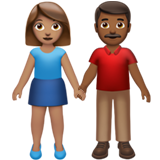 Woman And Man Holding Hands Medium Skin Tone Medium Dark Skin Tone Apple Emoji