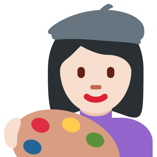woman artist: light skin tone