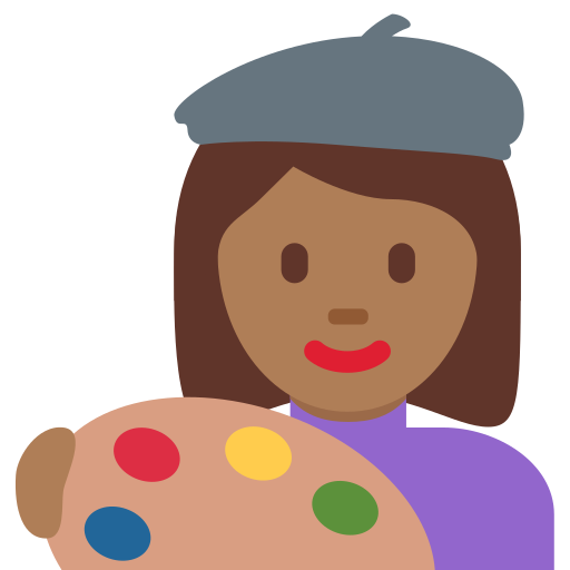 woman artist: medium-dark skin tone