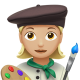 woman artist: medium-light skin tone Apple Emoji