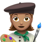 woman artist: medium skin tone Apple Emoji