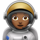 woman astronaut: medium-dark skin tone Apple Emoji