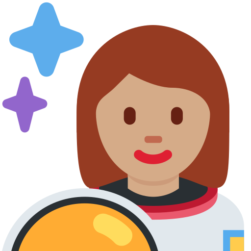 woman astronaut: medium skin tone