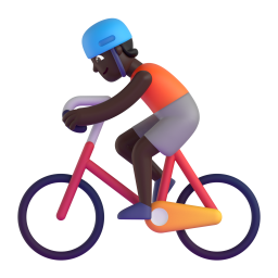 woman biking: dark skin tone 3D