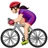 woman biking: light skin tone Apple Emoji