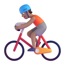 woman biking: medium skin tone 3D