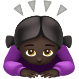 woman bowing: dark skin tone Apple Emoji