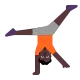 woman cartwheeling: dark skin tone Flat