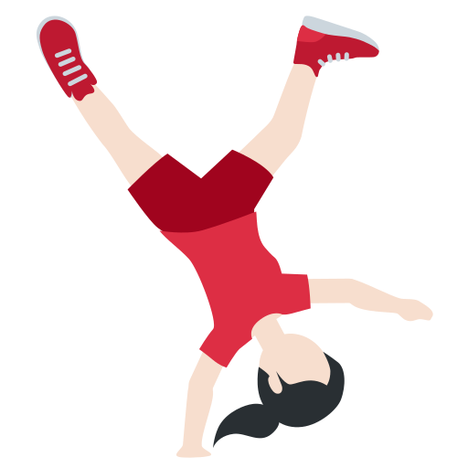 woman cartwheeling: light skin tone