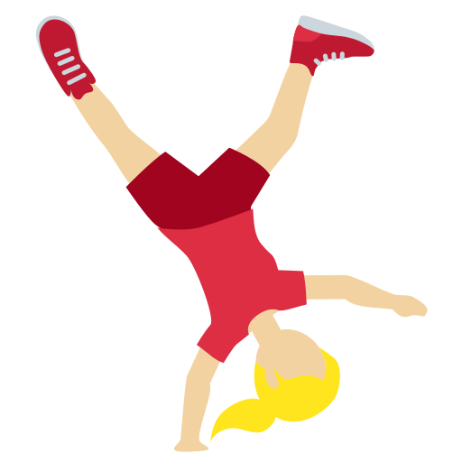 woman cartwheeling: medium-light skin tone
