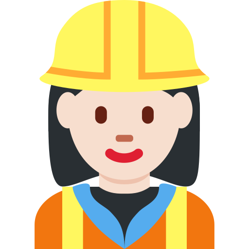 woman construction worker: light skin tone