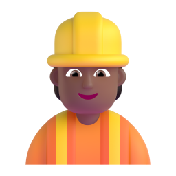 woman construction worker: medium-dark skin tone 3D