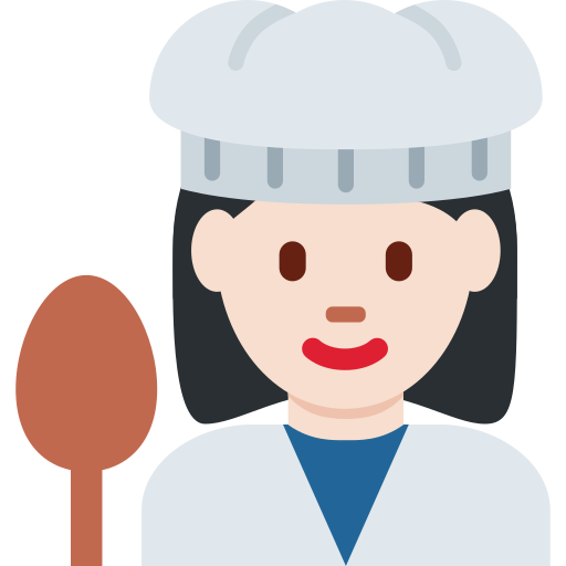 woman cook: light skin tone