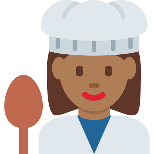 woman cook: medium-dark skin tone