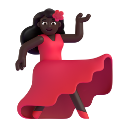 woman dancing: dark skin tone 3D