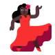 woman dancing: dark skin tone Flat