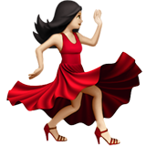 woman dancing: light skin tone Apple Emoji