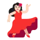 woman dancing: medium-light skin tone Flat