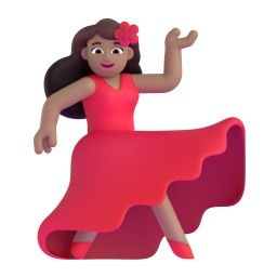 woman dancing: medium skin tone 3D